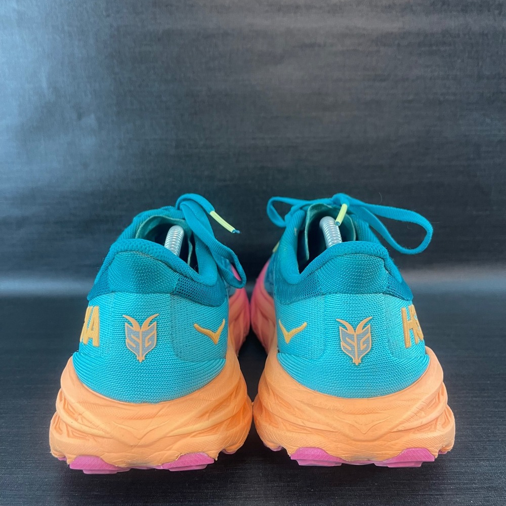 Hoka Speedgoat 5 Womens 9.5B Green Teal Pink Hiking Trail Running Vibram Shoes - Picture 5 of 9